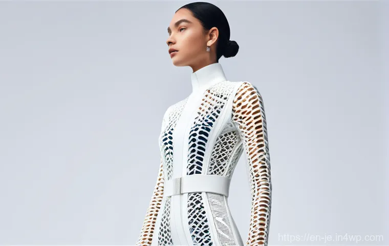 3D 프린팅을 활용한 패션 산업의 혁신 - **Prompt:** "A highly detailed, full-body shot of a confident young adult (gender-neutral, looking a...