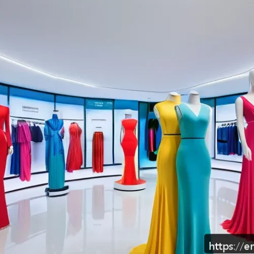 Home 29 D 프린팅 패션의 소비자 반응 조사 - A futuristic fashion boutique interior showcasing mannequins dressed in intricately detailed 3D prin...